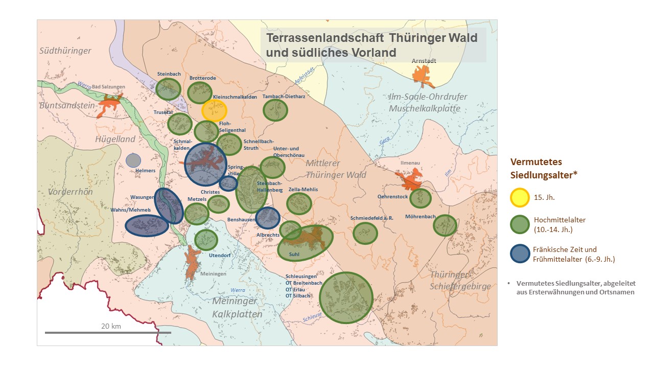 2) Terrassenlandschaft „Thüringer Wald und südliches Buntsandsteinvorland"